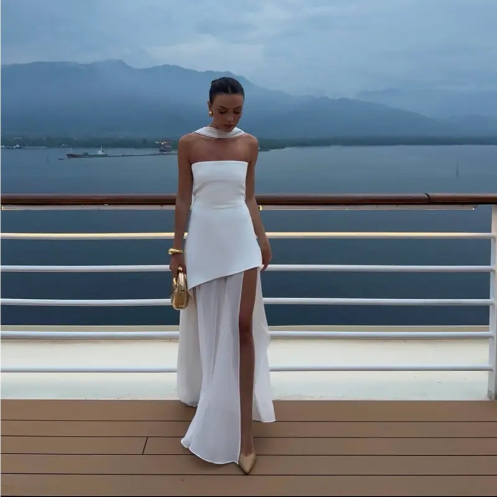 Matters store Monaco White Dress with Scarf